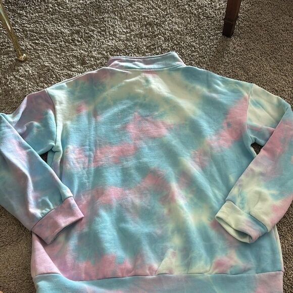 LE LIS cali quarter zip pullover in tie dye cotton candy size Small - Picture 4 of 4